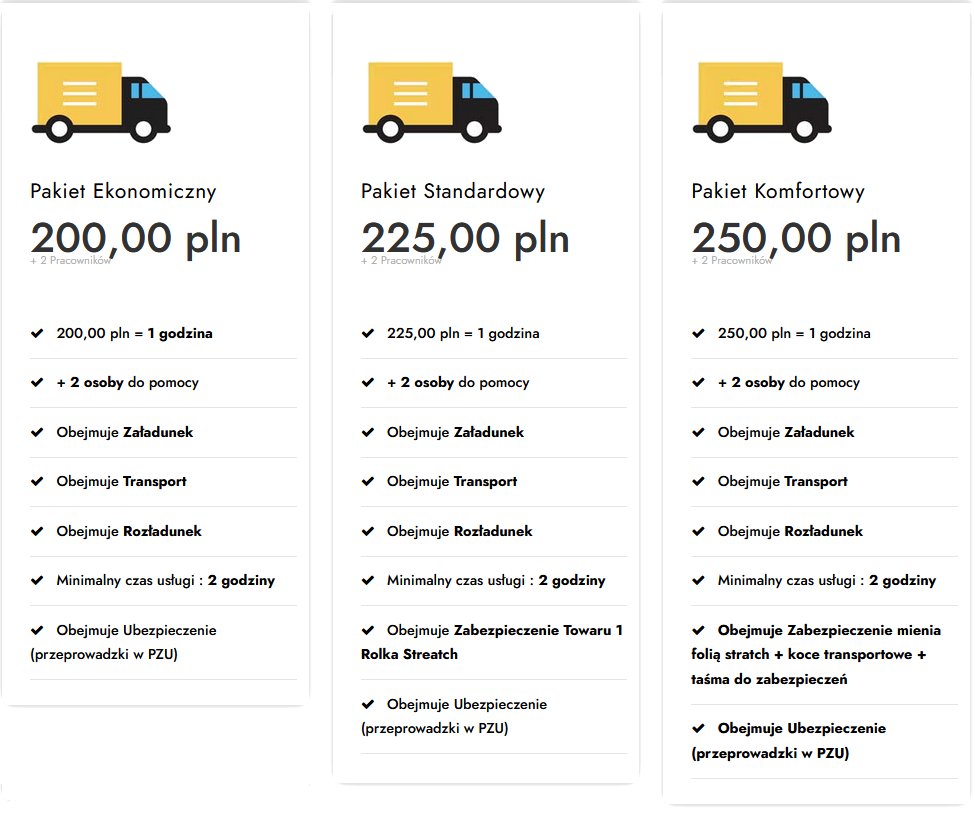 cennik przeprowadzki Warszawa